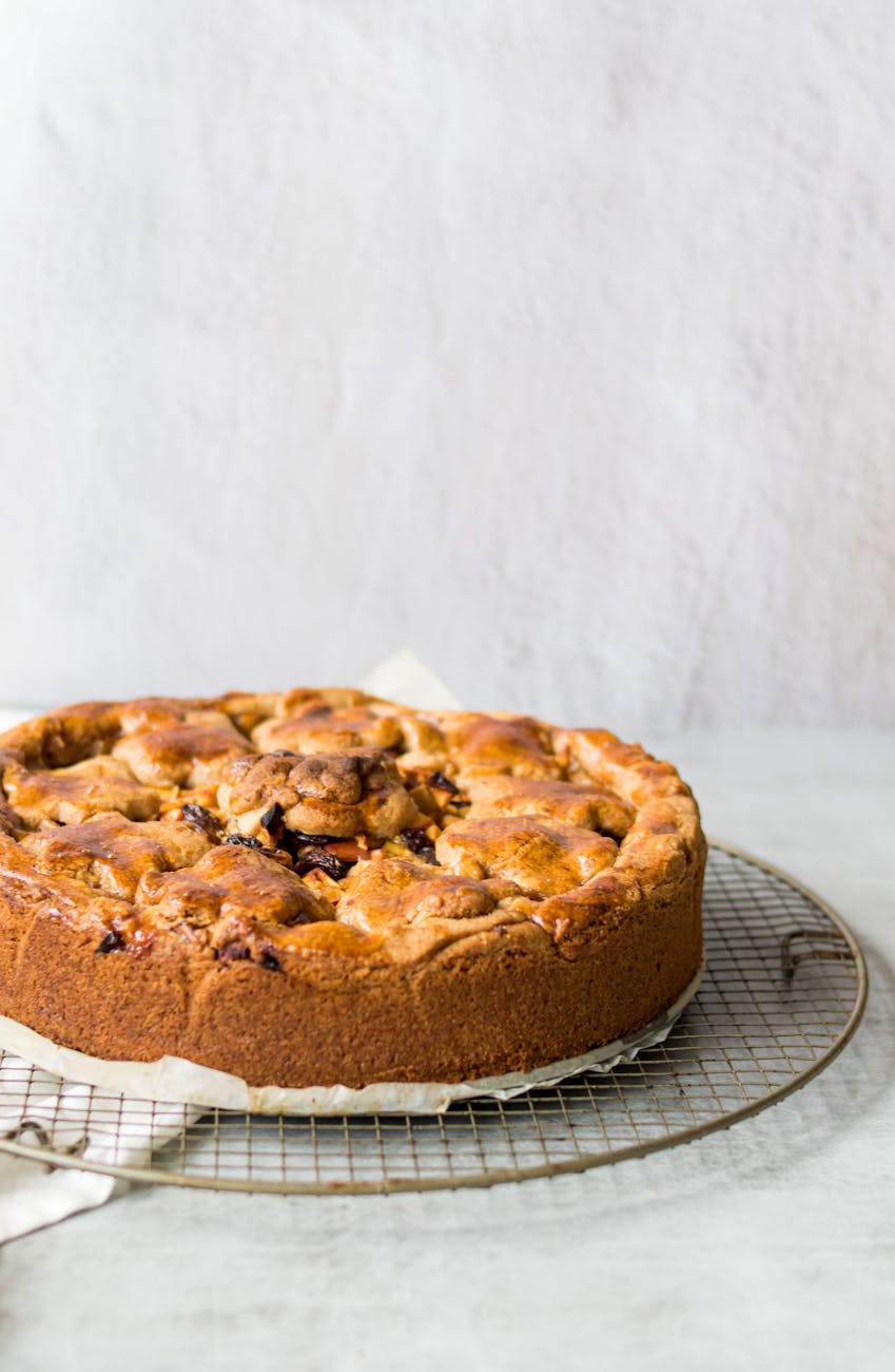 brown pie on tray