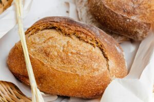 bread on wicker basket